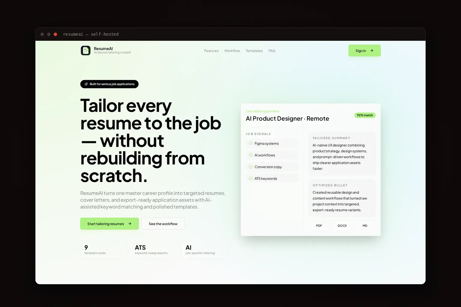 Resume Tailor project preview